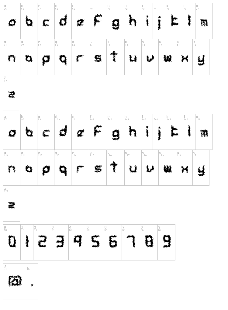 Accessories Urban font map